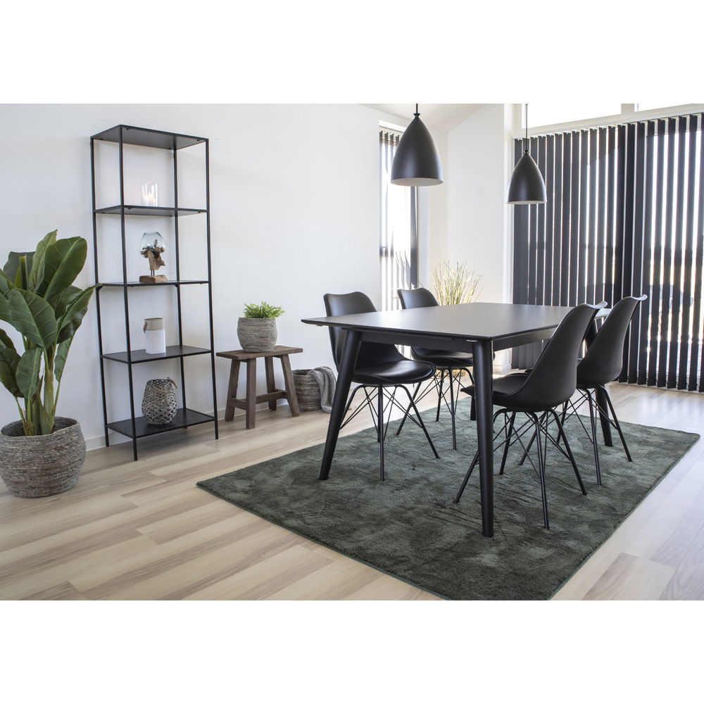 Oslo Esszimmerstuhl 2er Set – Schwarzer Stuhl aus PU-Leder mit Metallbeinen, 55 × 48 × 84 cm - Set aus 2 Stühlen
