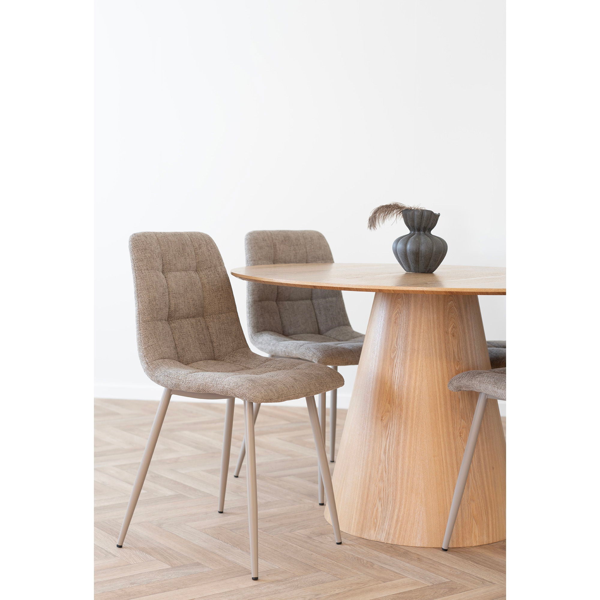 Middelfart Esszimmerstuhl 2er Set – Stoffstuhl mit Bezug und pulverbeschichteten Beinen, 44×55×86 cm