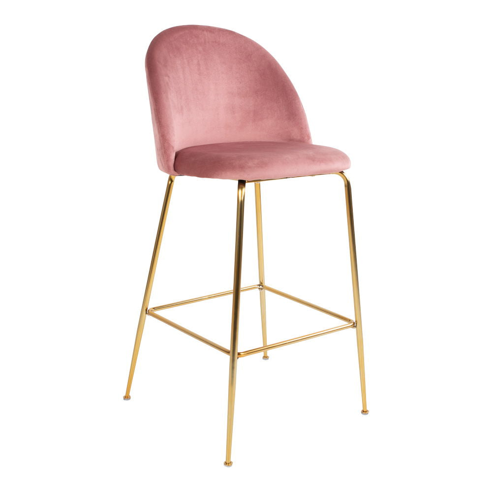 Lausanne Barhocker 2er Set – mit Samtbezug, 52×55×107 cm