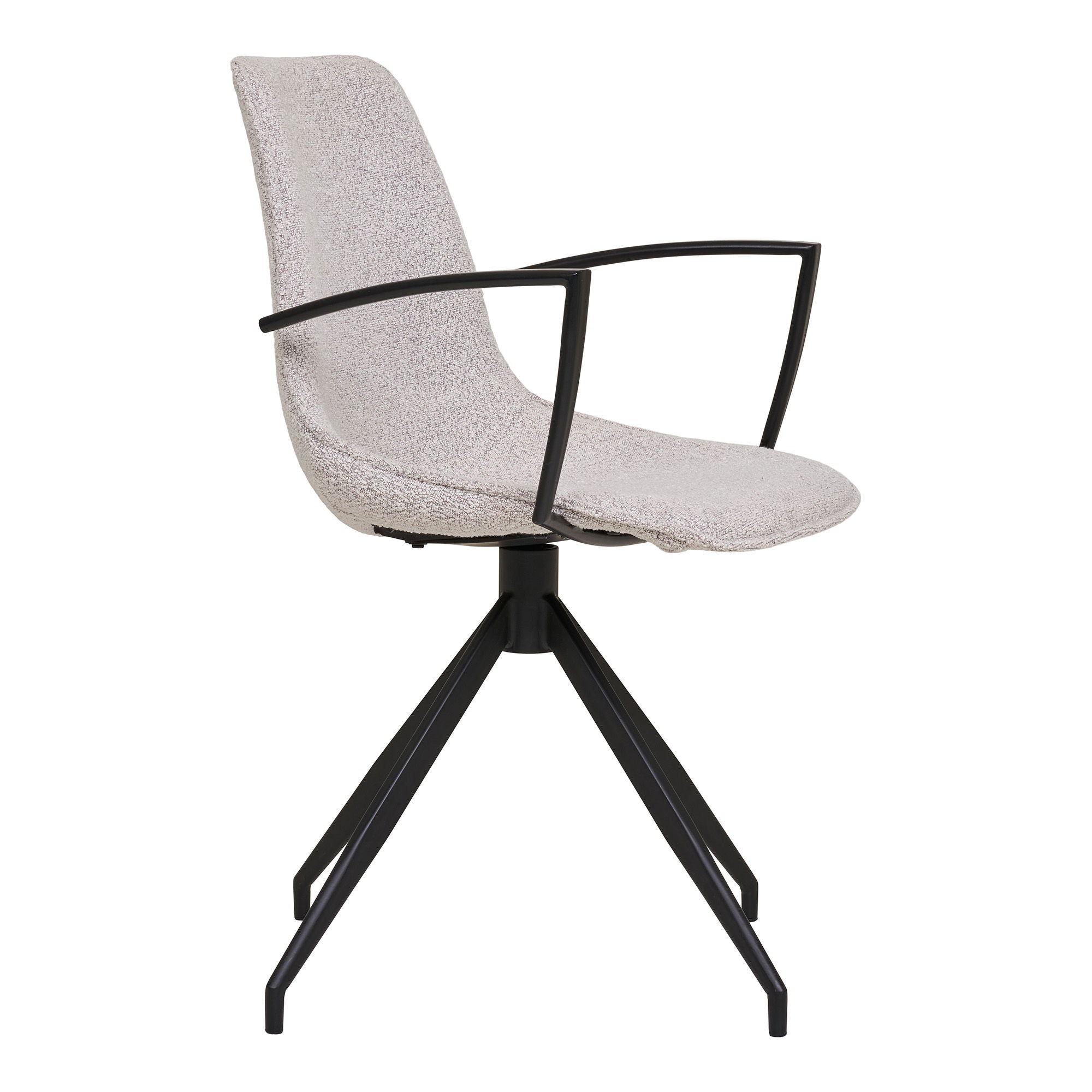 Monaco Esszimmerstuhl 2er Set – Drehstuhl aus Bouclé, 56x48x86 cm
