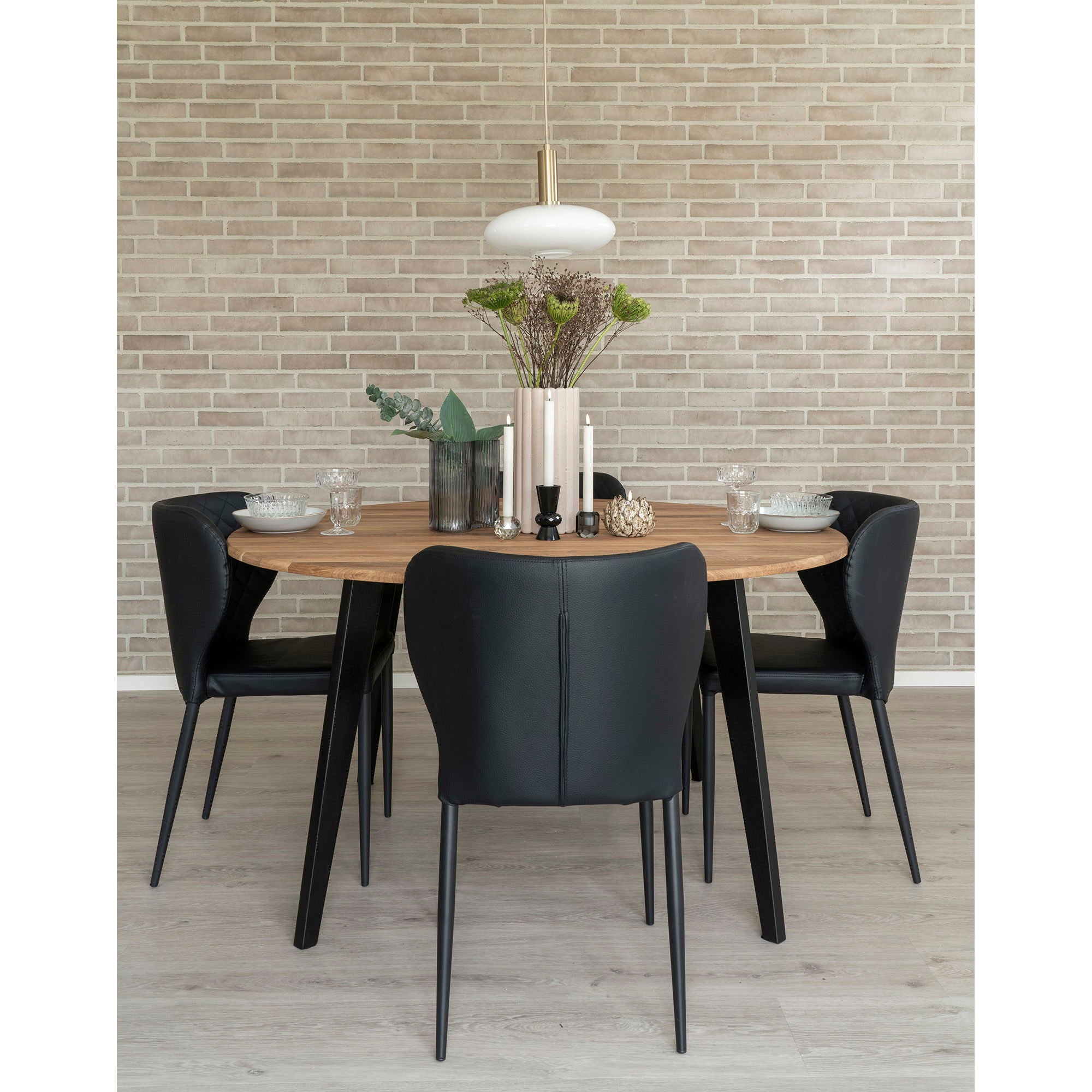 Pisa Esszimmerstuhl 2er Set – moderner Stuhl mit PU-Lederbezug, 52x54x83 cm