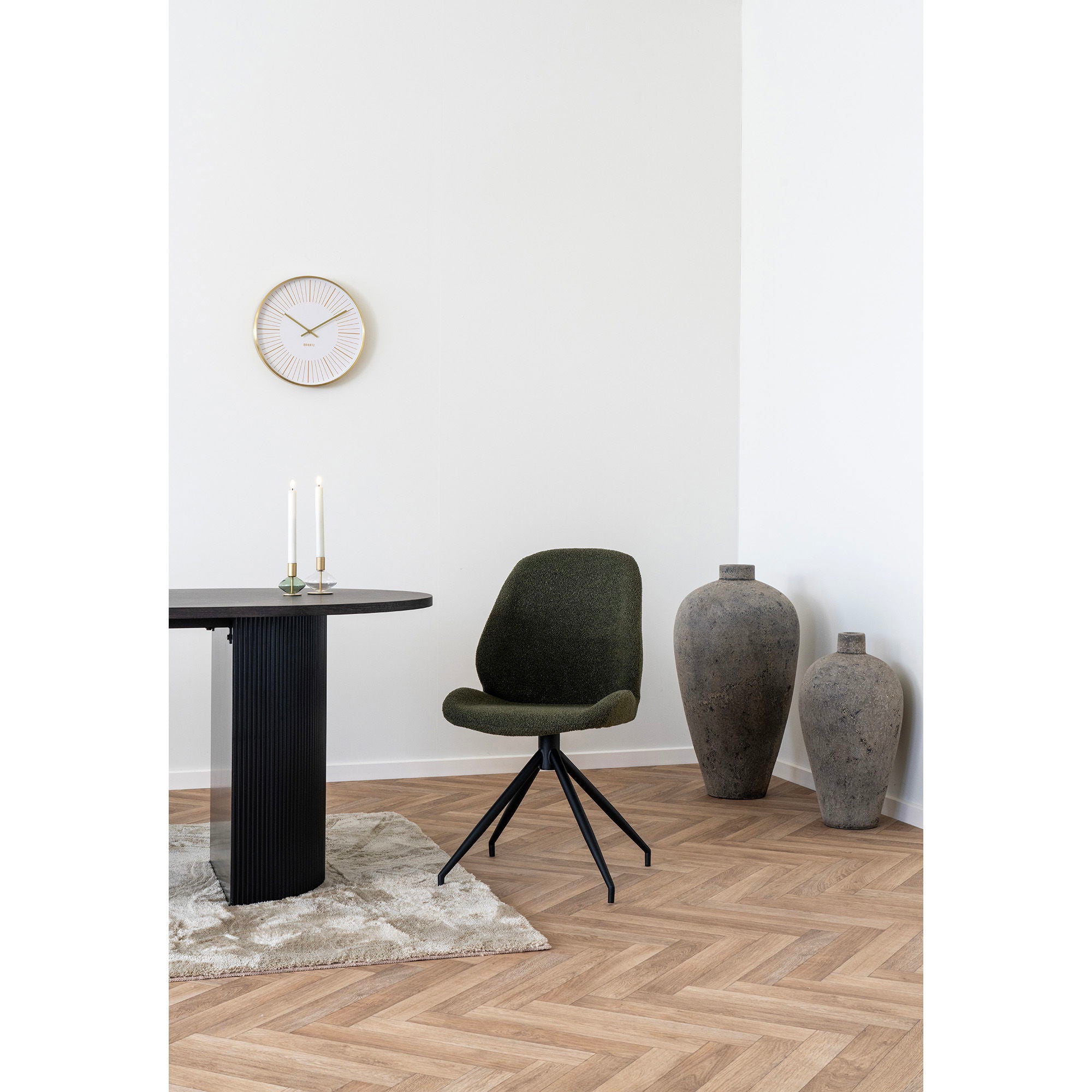 Monte Carlo Esszimmerstuhl 2er Set – Drehbarer Bouclé-Stuhl, 50×60×88 cm