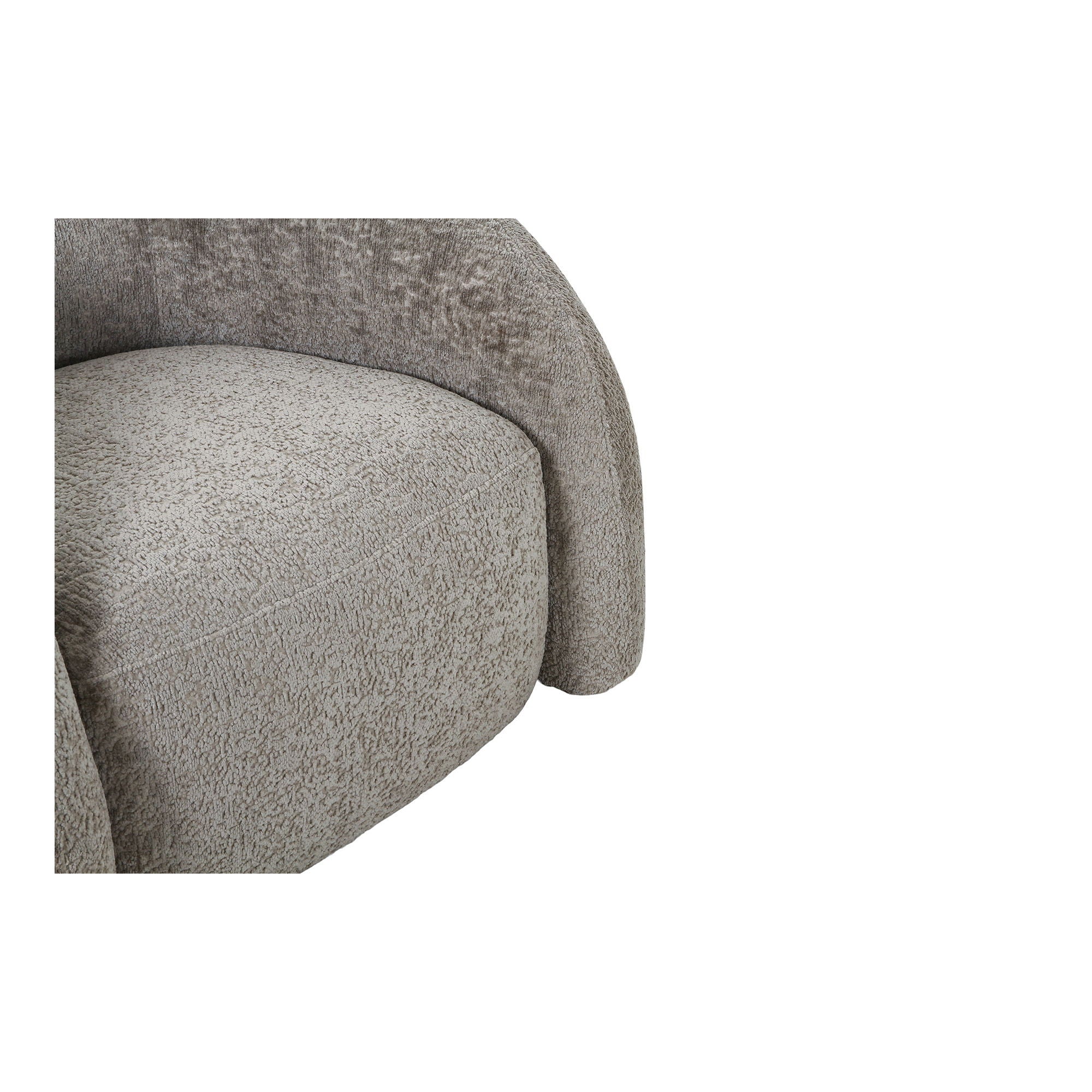 Valletta – Loungesessel mit Drehfunktion, natur, skulptural gepolstert, 93 × 83 × 70 cm