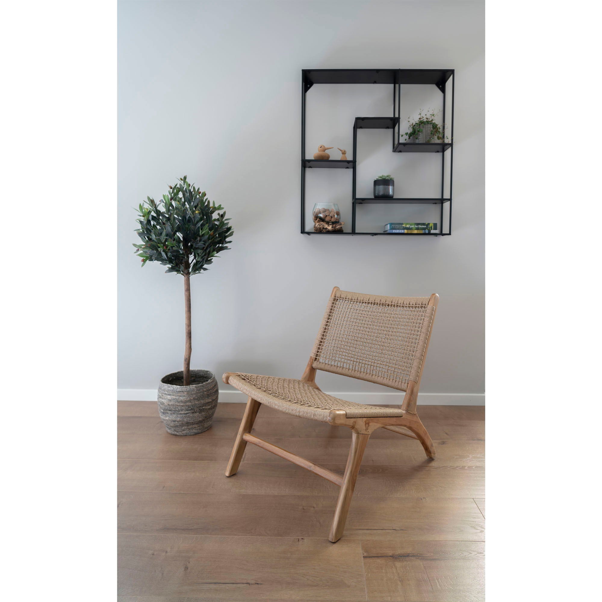 Derby – Loungesessel aus Teak und Rattan, natur, 80x60x73 cm