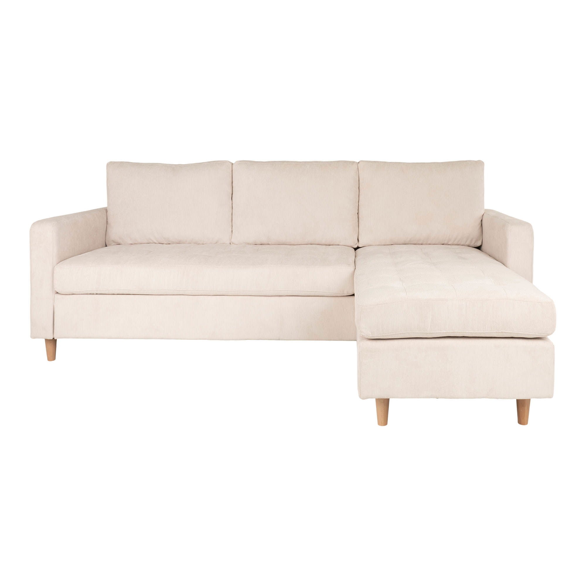 Firenze – Ecksofa mit Naturholzfüßen, 151–83 × 219 × 80 cm