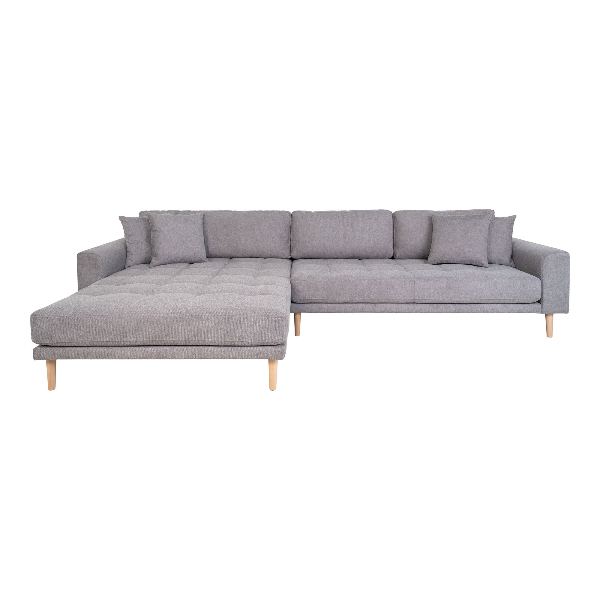 Lido – Ecksofa mit Recamiere, linksbündig, meliert, 170–92 × 290 × 76 cm