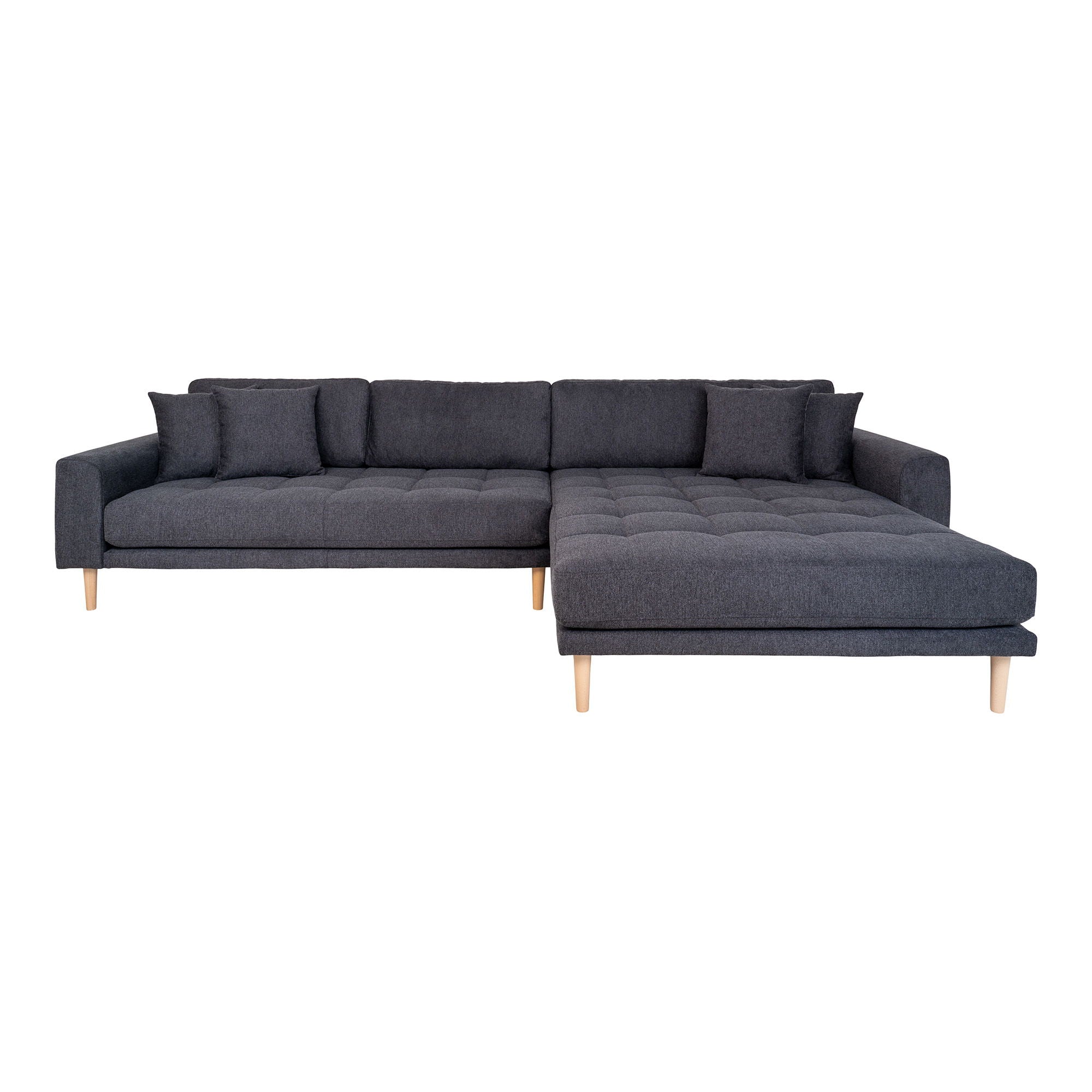Lido – Ecksofa mit Recamiere, rechtsbündig, meliert, 170–92 × 290 × 76 cm