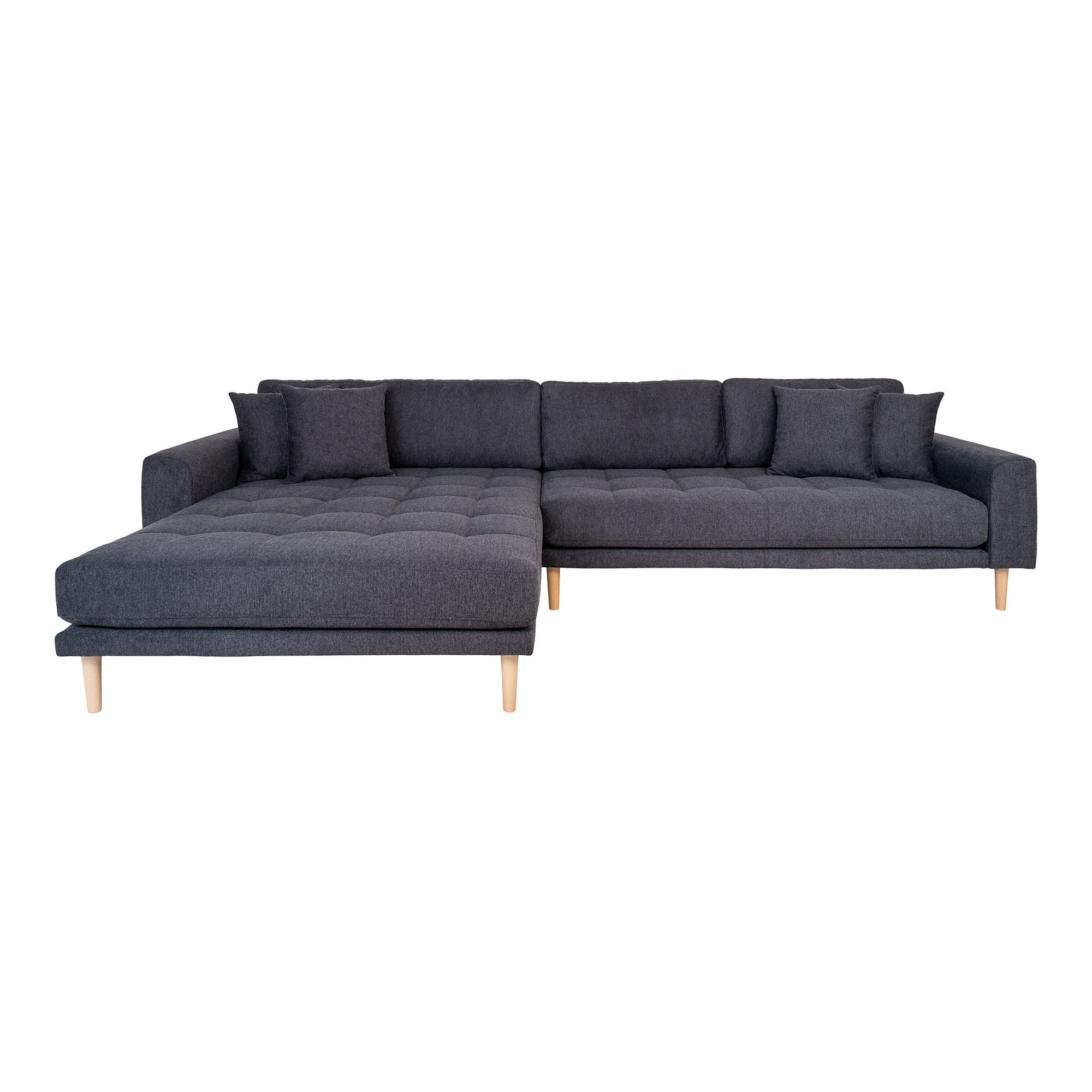 Lido – Ecksofa mit Recamiere, linksbündig, meliert, 170–92 × 290 × 76 cm