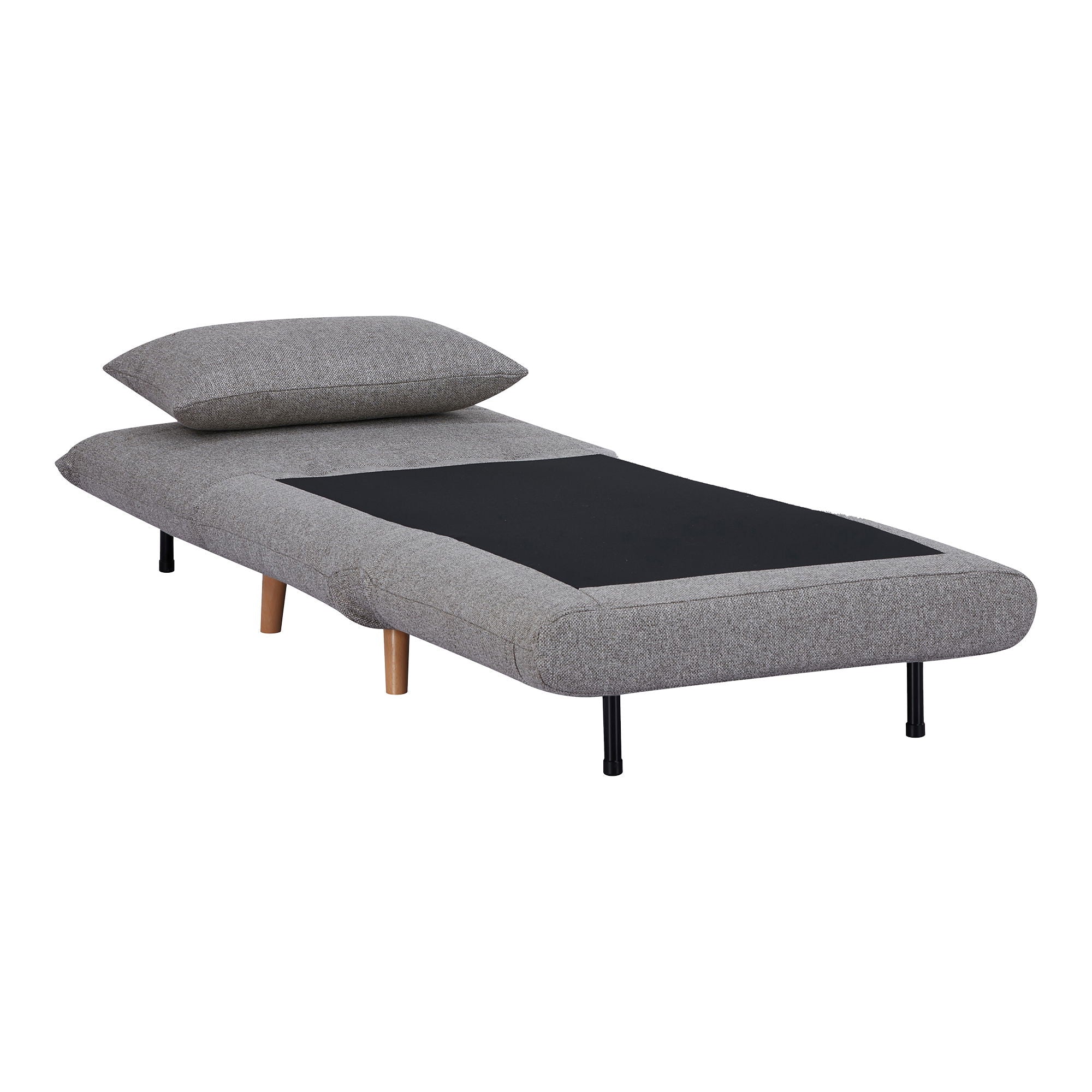 Marlow Schlafsessel – Schlafsessel, grau, naturfarbene Beine, 87,5/192,5×82×26/82 cm