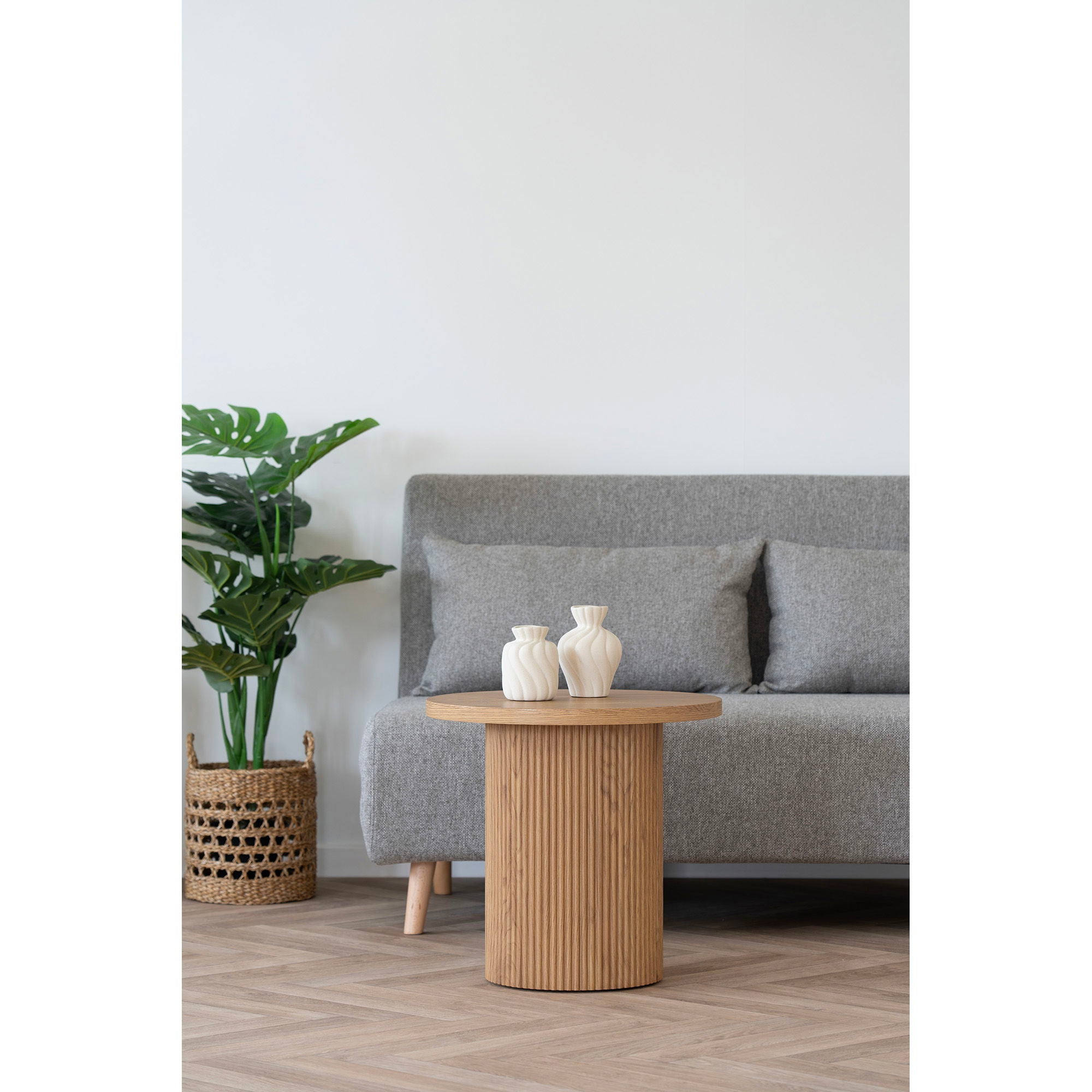 Marlow – 2-Sitzer Schlafsofa, grau, naturfarbene Beine, 87,5/192,5×140×26/82 cm