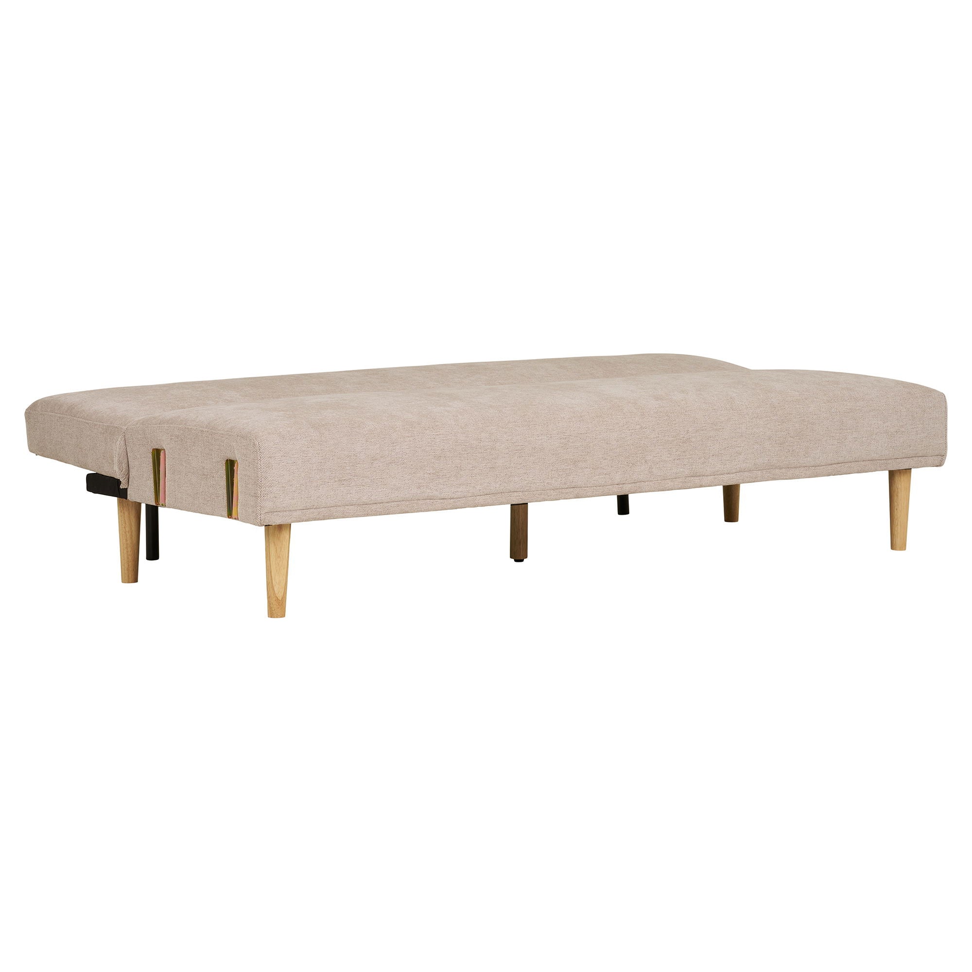 Kells – Schlafsofa, dark sand, natürliche Holzbeine, 208 × 78–102 × 78 cm