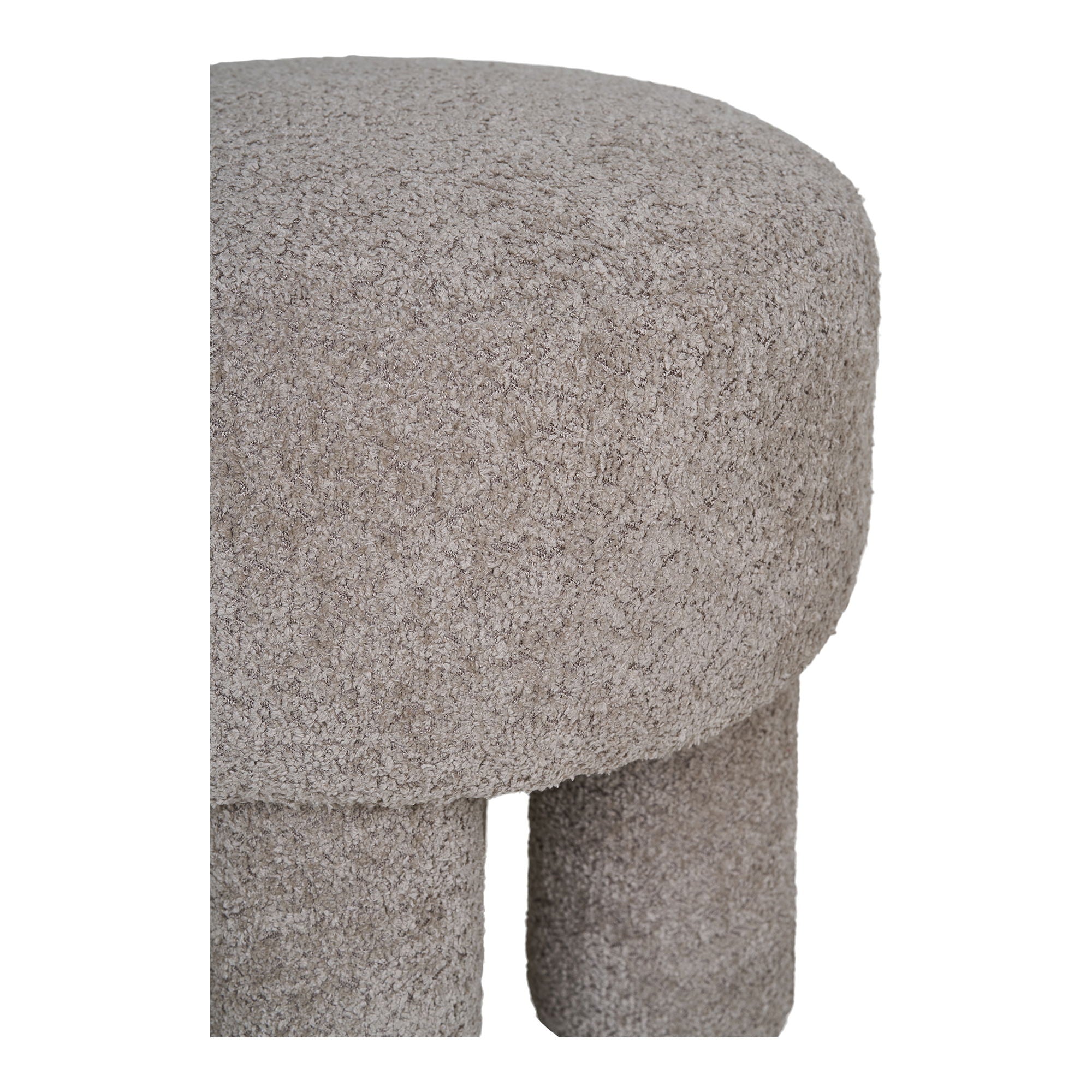 Canberra – Hocker in Hellgrau, gepolstert, Ø43×43 cm
