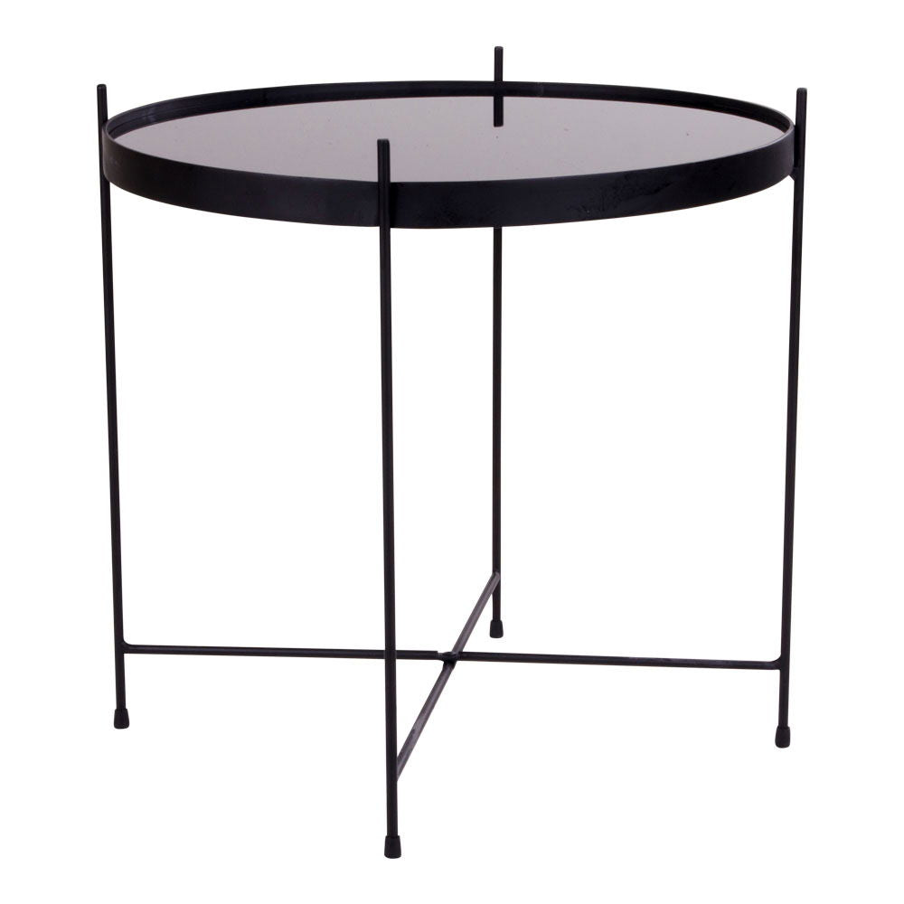 Venezia – Couchtisch, Glas & Stahlgestell Ø48×48 cm