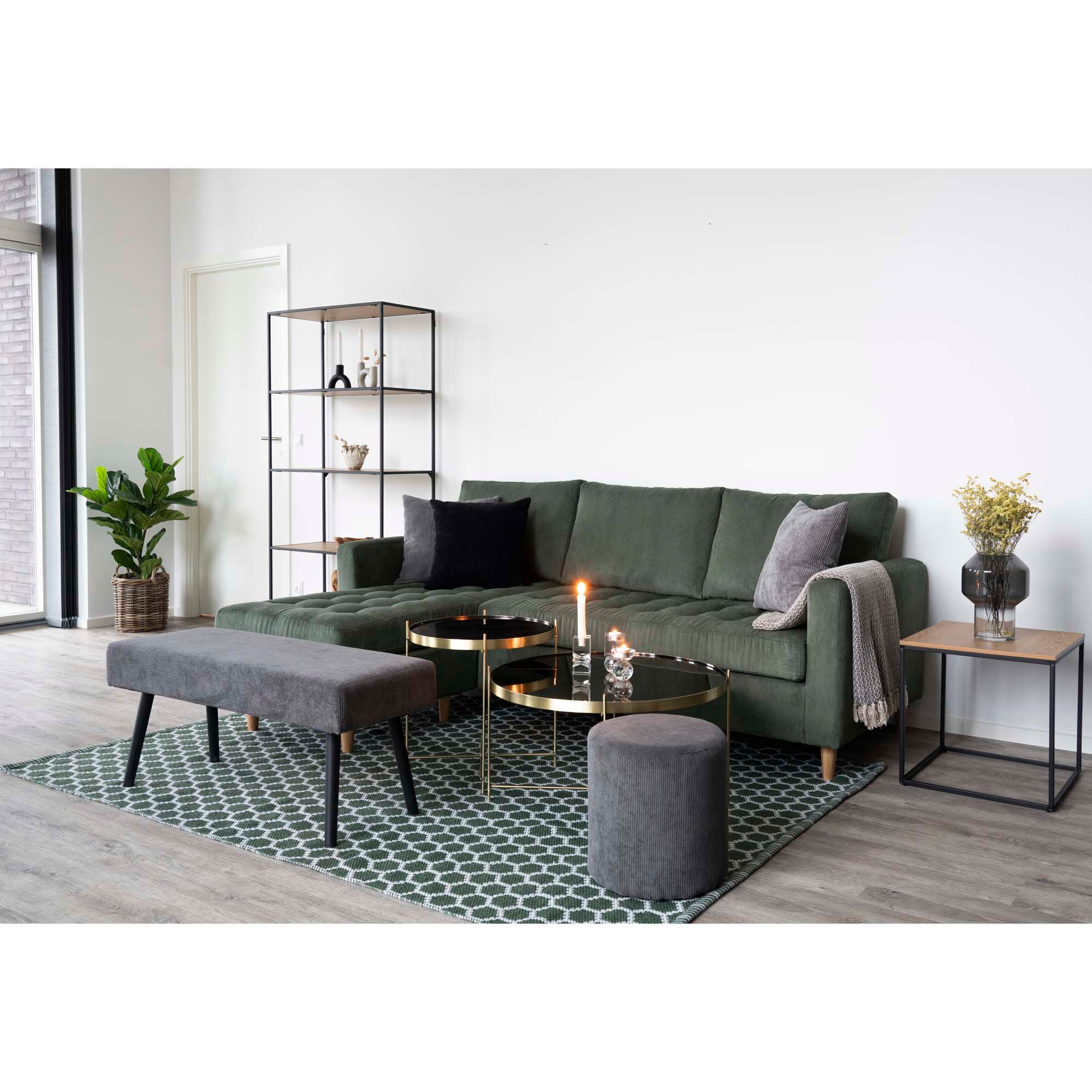 Venezia – Couchtisch aus schwarzem Stahl und Glas Ø70×40 cm