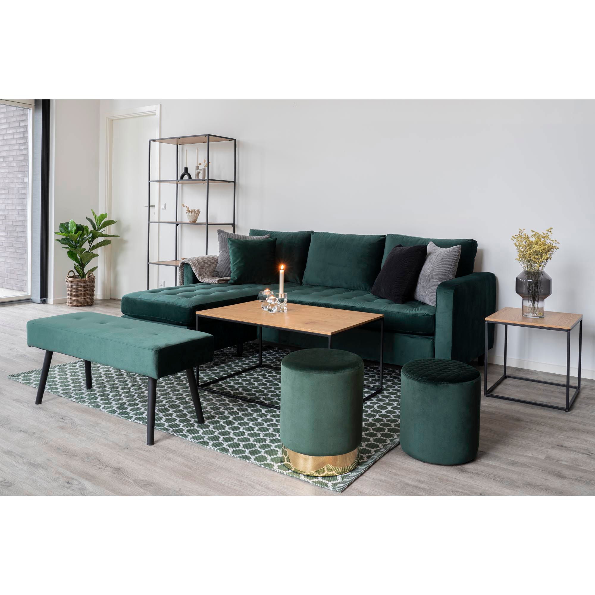 Vita – Beistelltisch in Eichenoptik mit schwarzem Gestell 45×45×45 cm