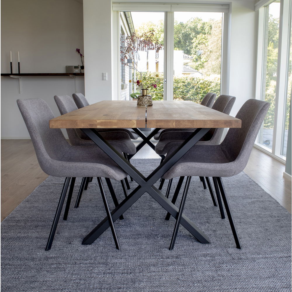 Montpellier – Esstisch, echte Eiche & Stahl, 200 × 95 × 75 cm