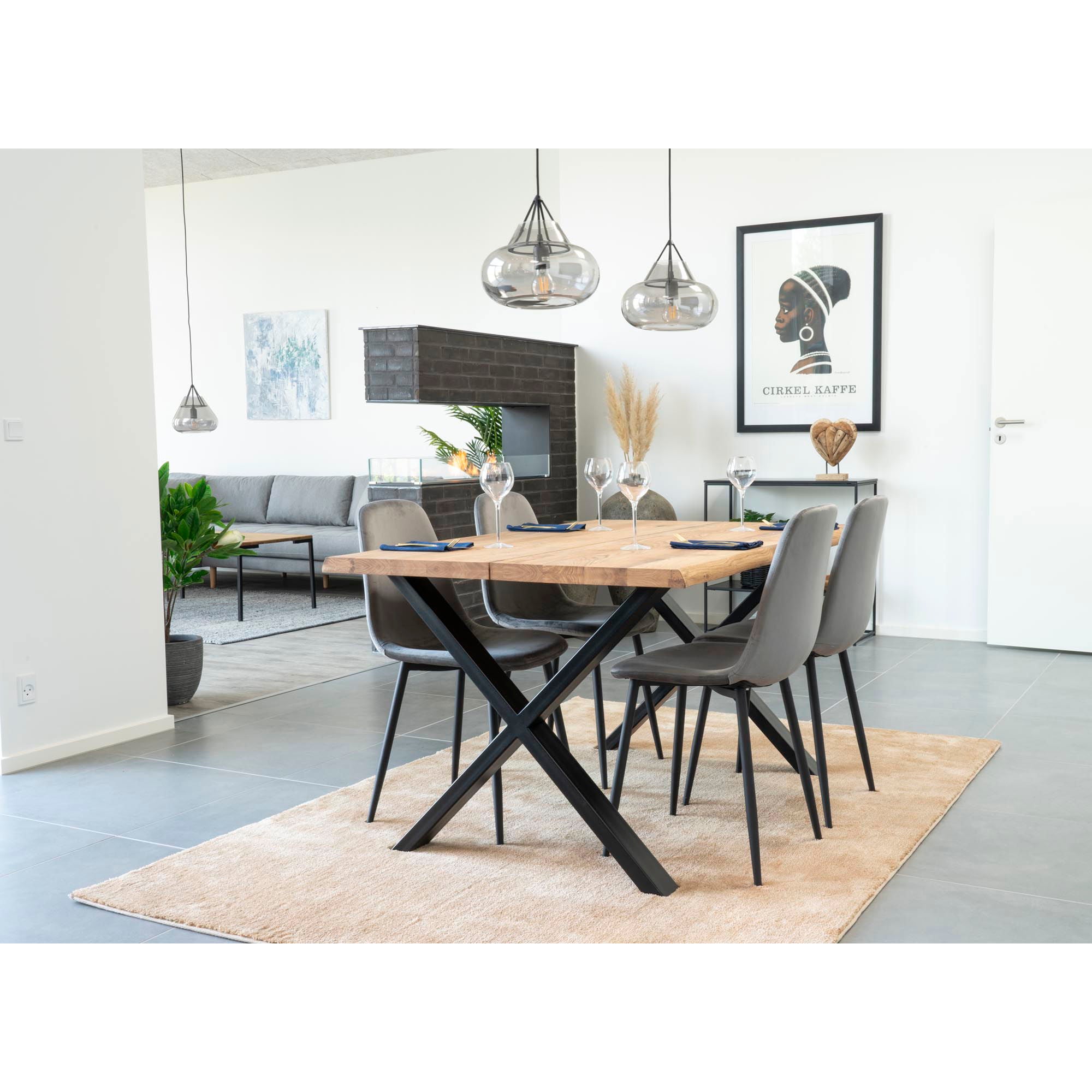 Toulon Dining Table – Esstisch mit Baumkante, 140×95×75 cm