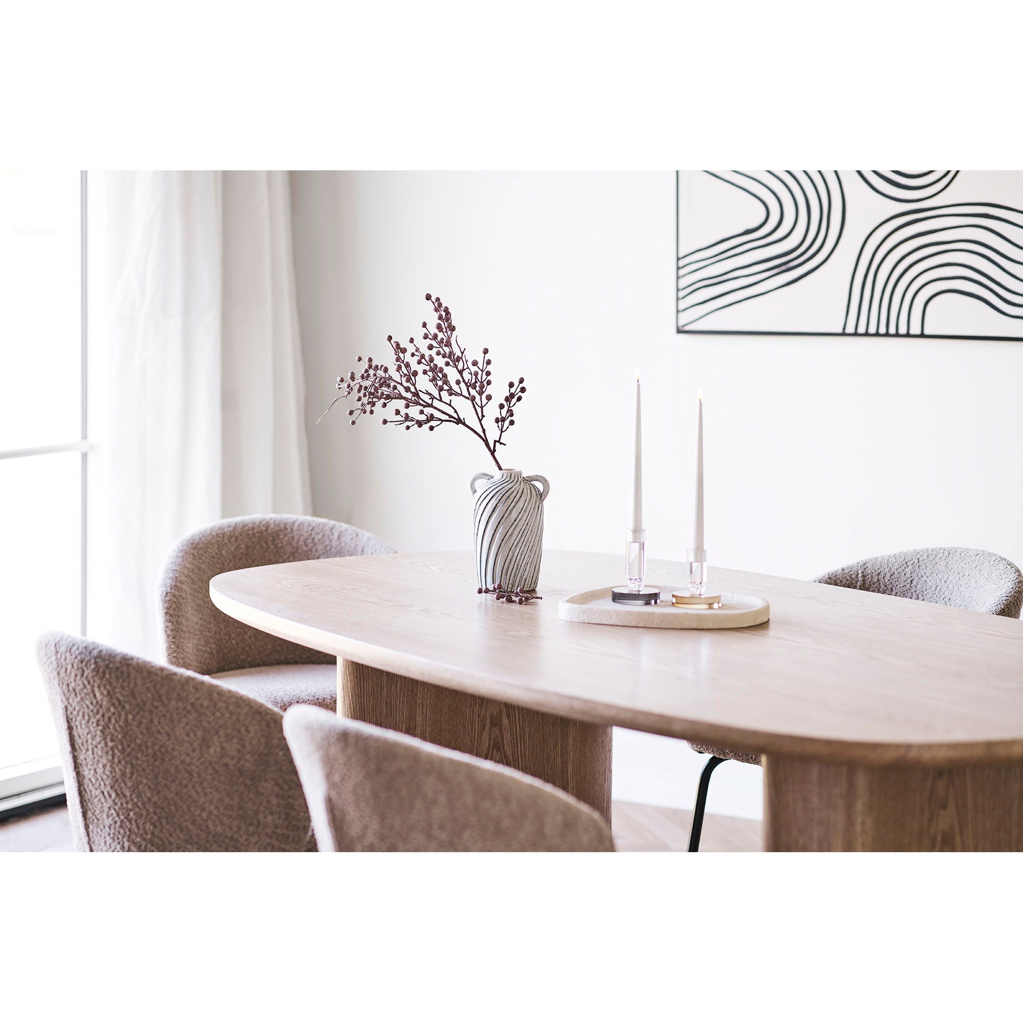 Serra – Esstisch in Esche-Optik, MDF & Eschefurnier, 210 × 110 × 75 cm