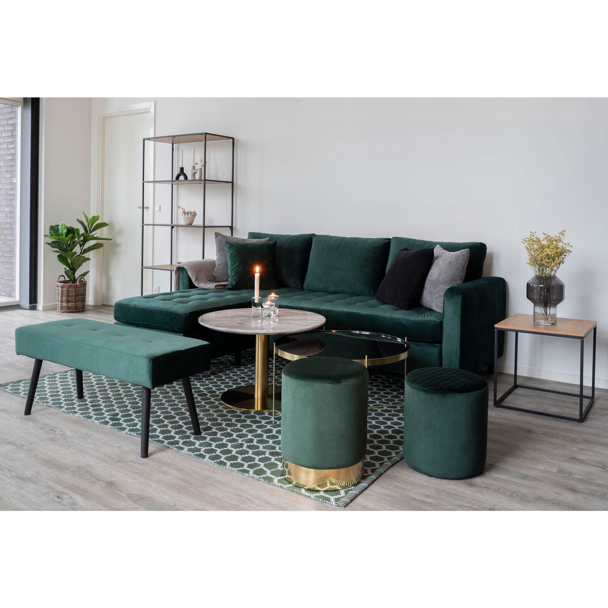 Vita Regal – 5 Böden, Eichenoptik, schwarzer Rahmen, 80 × 36 × 170 cm
