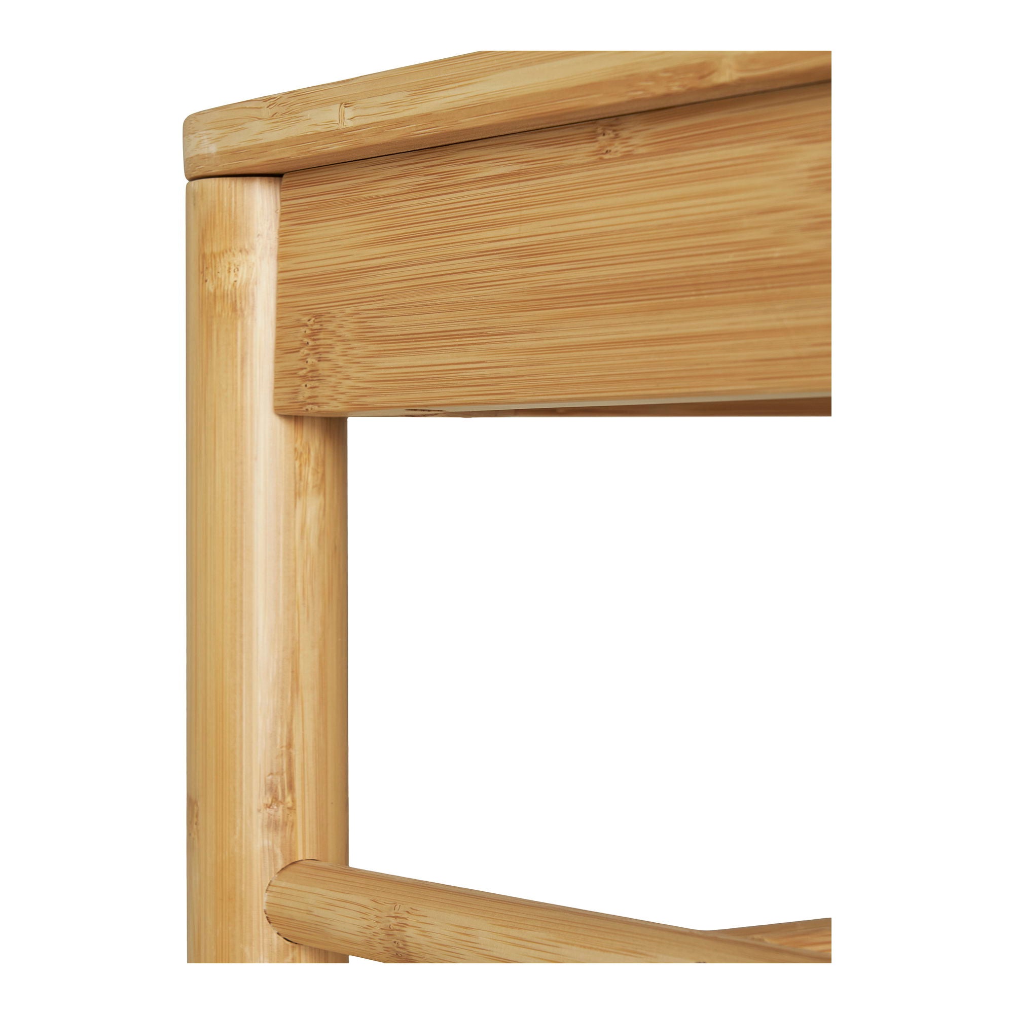 Ember – Kleiderständer mit Sitzbank, Bambus, natur, 36×95×165 cm