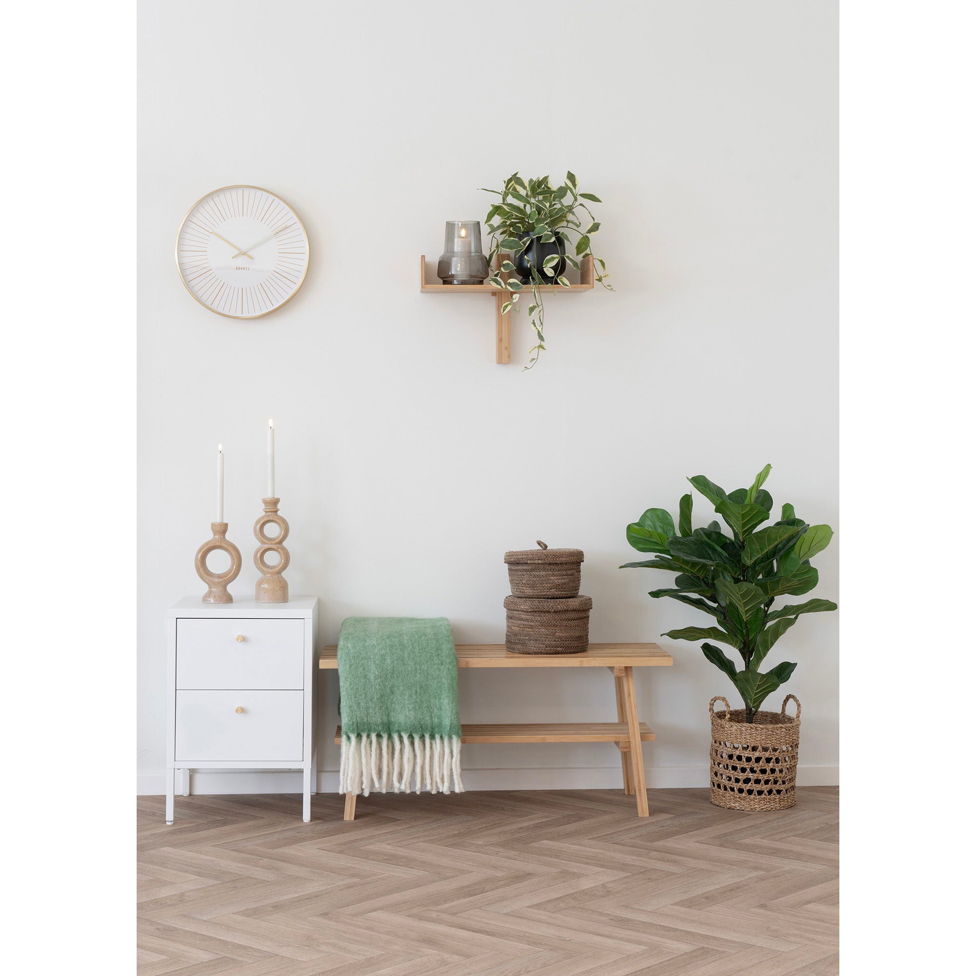 Desio – Körbe mit Deckel aus Bananenblatt, natur, Set aus 2