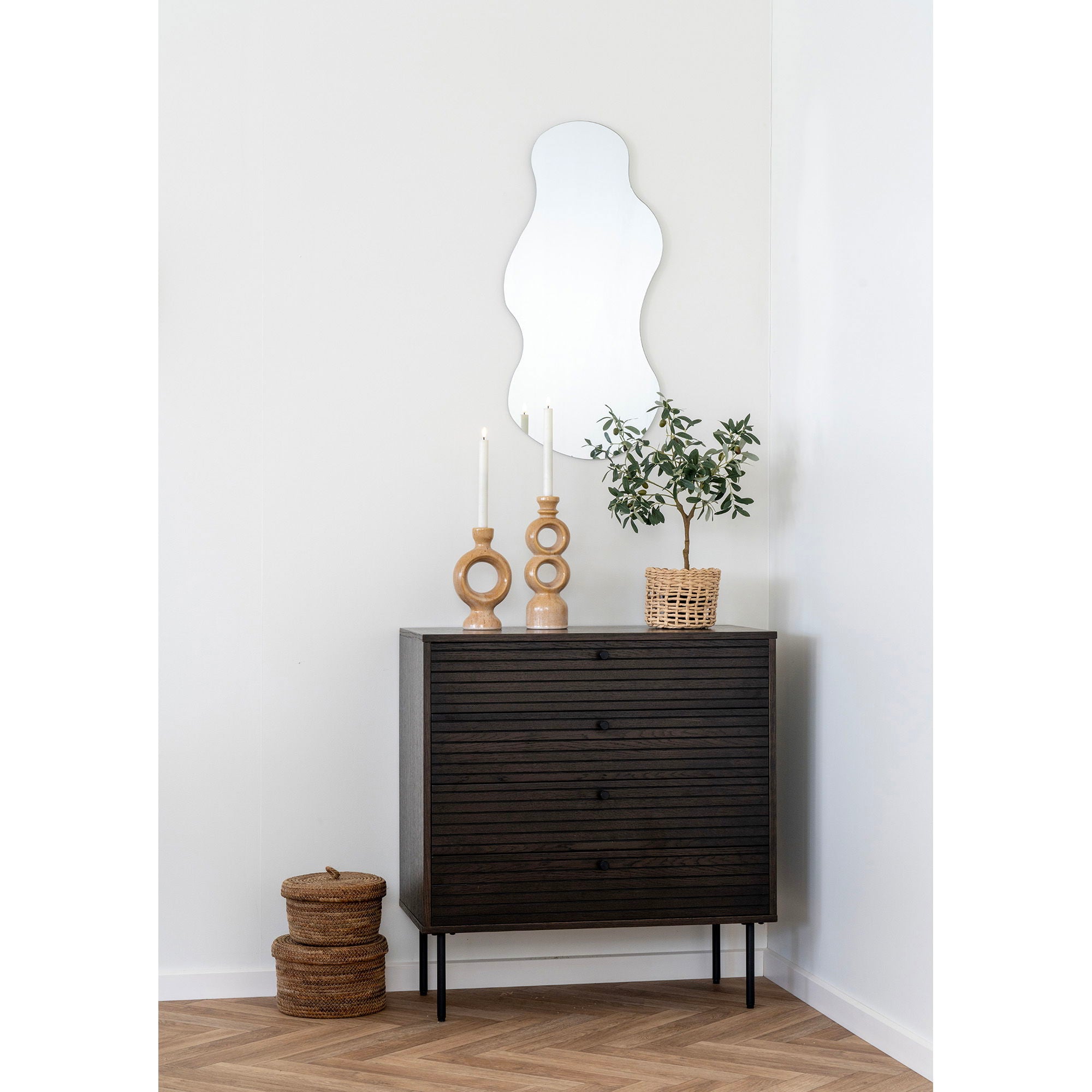 Desio – Körbe mit Deckel aus Bananenblatt, natur, Set aus 2