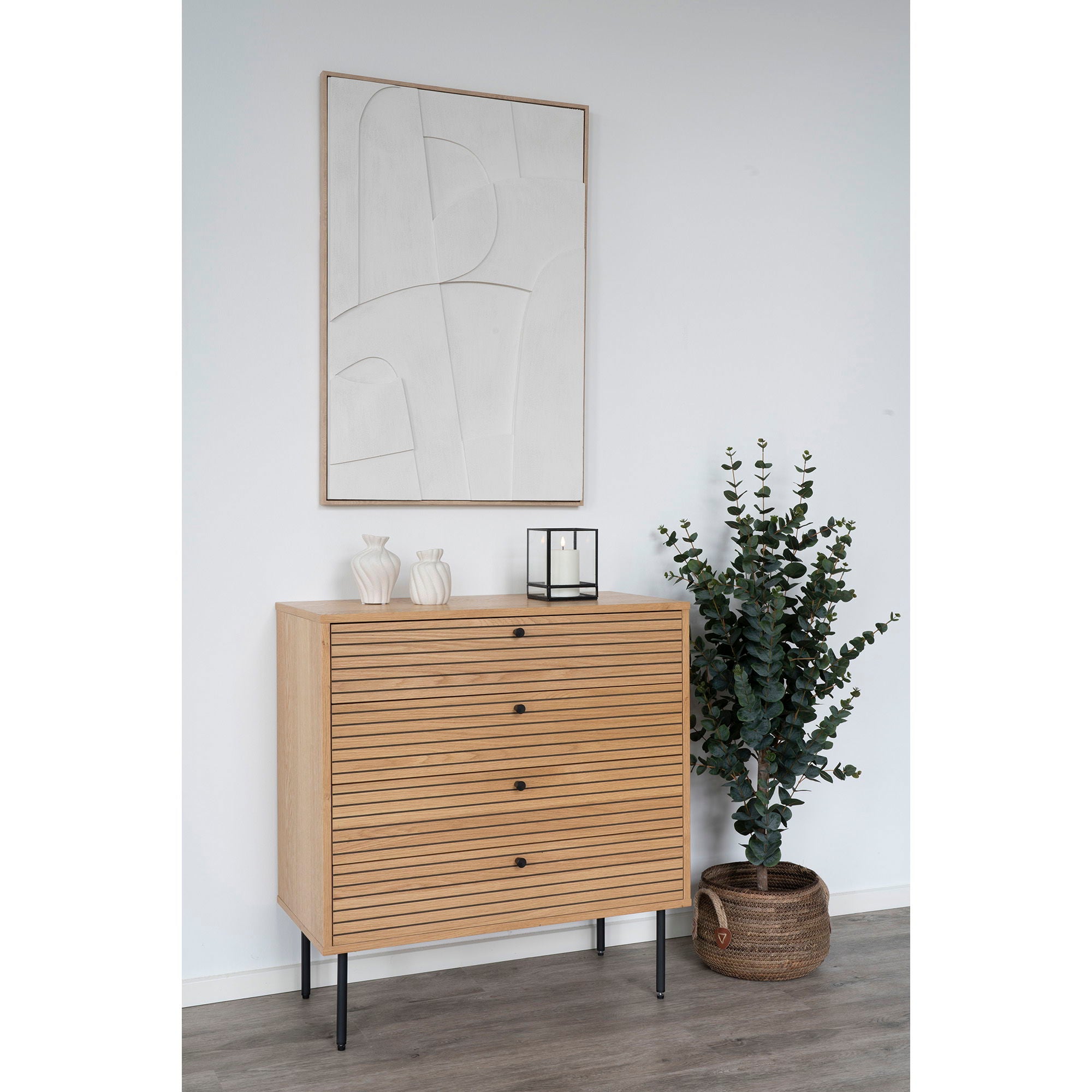 Curvy – Vasen-Set aus Keramik, weiß, 2-teilig