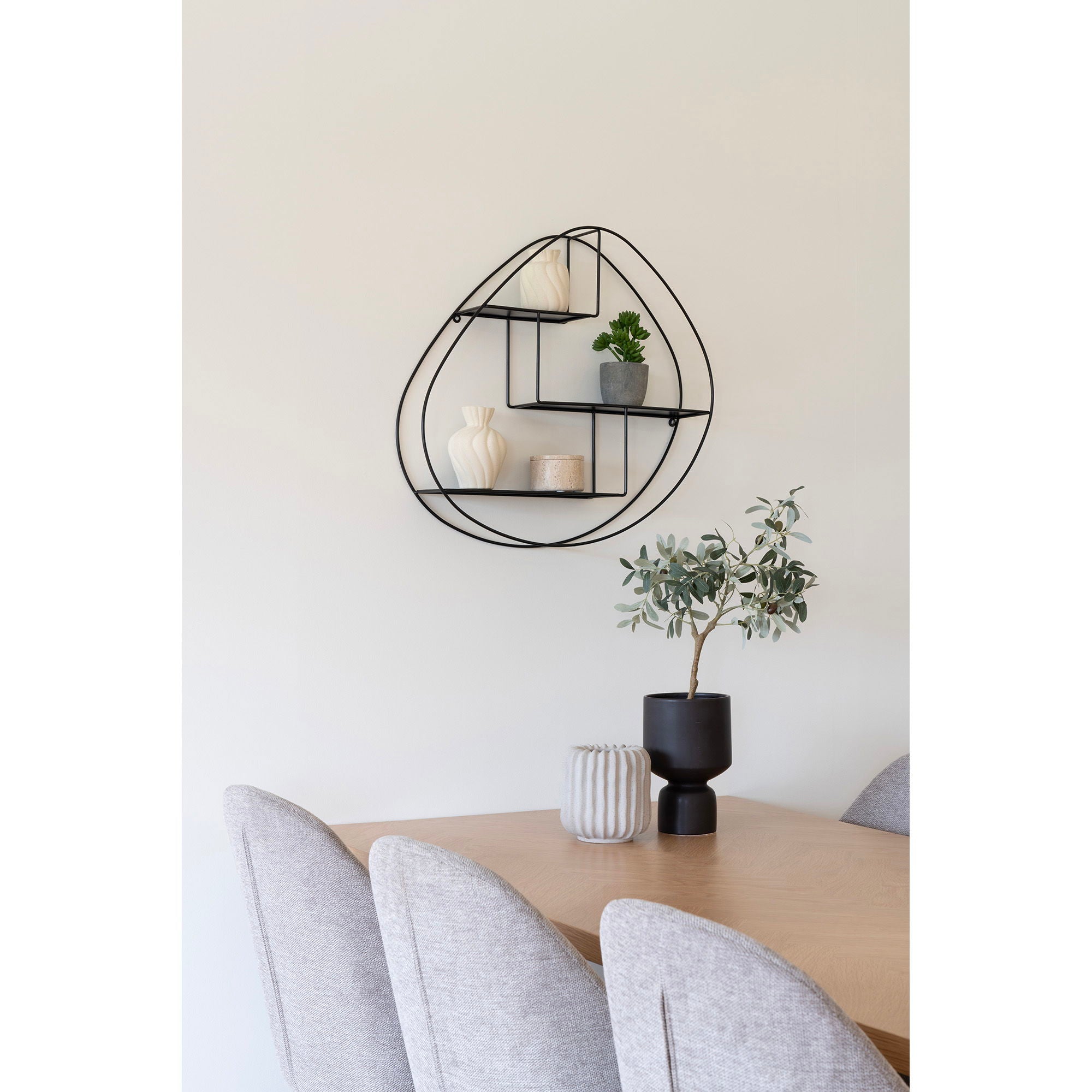 Curvy – Vasen-Set aus Keramik, weiß, 2-teilig