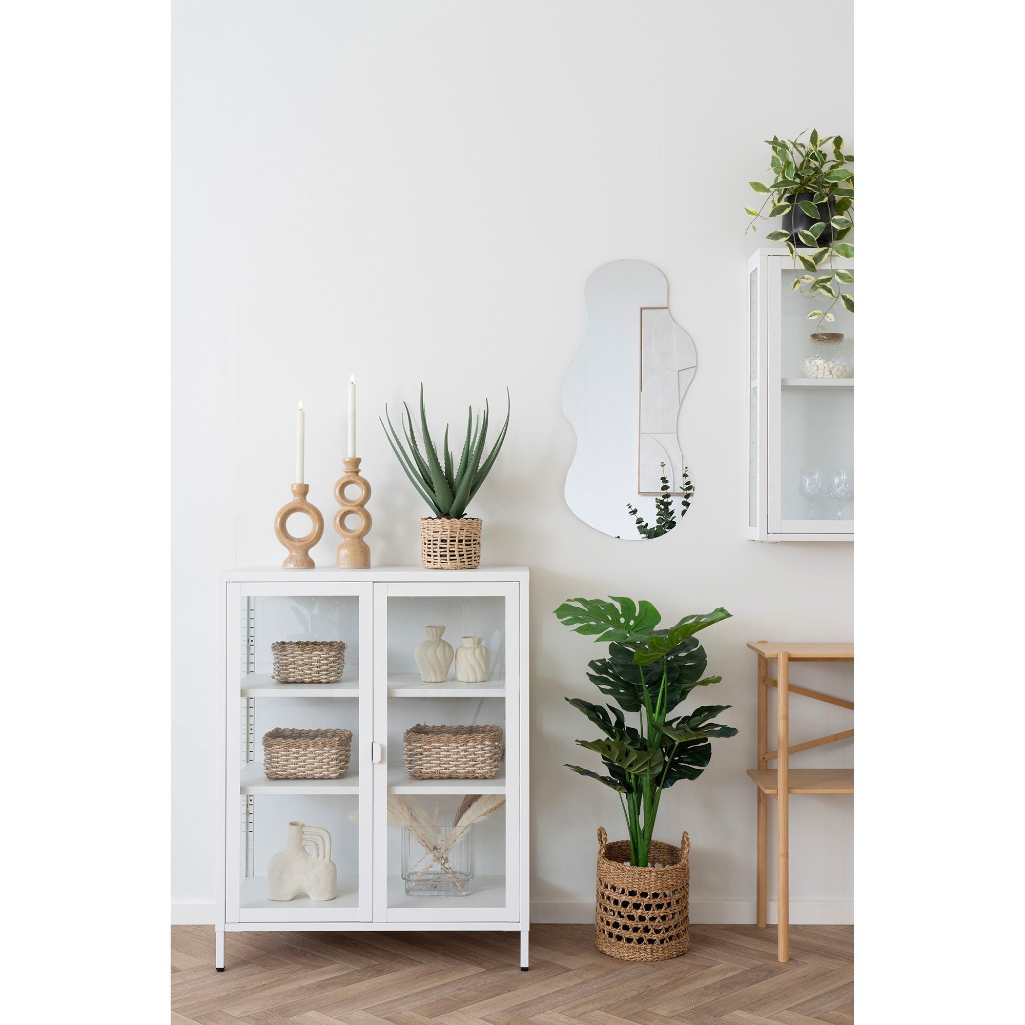 Curvy – Vasen-Set aus Keramik, weiß, 2-teilig