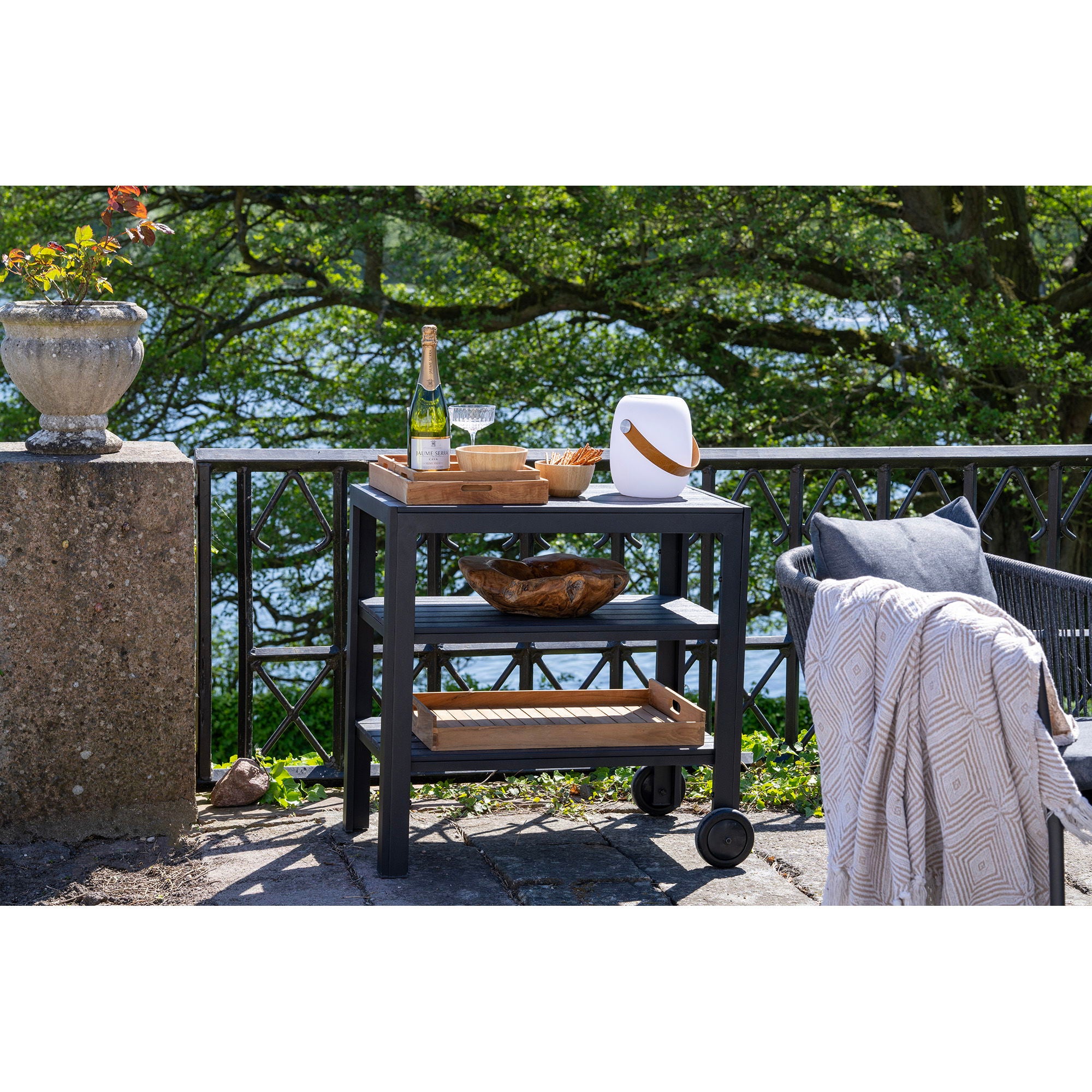 Faro – Tablett-Set aus Teakholz, natur, 3-teilig