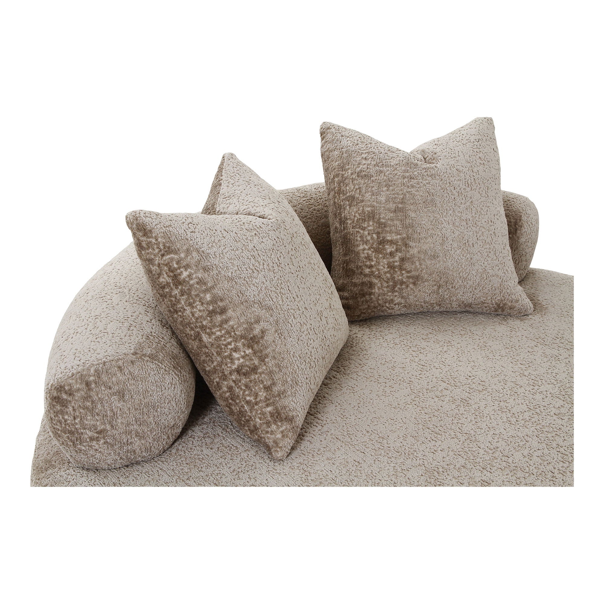 Cairo – Loungesessel mit 2 Kissen, rund, Chenille, Braun