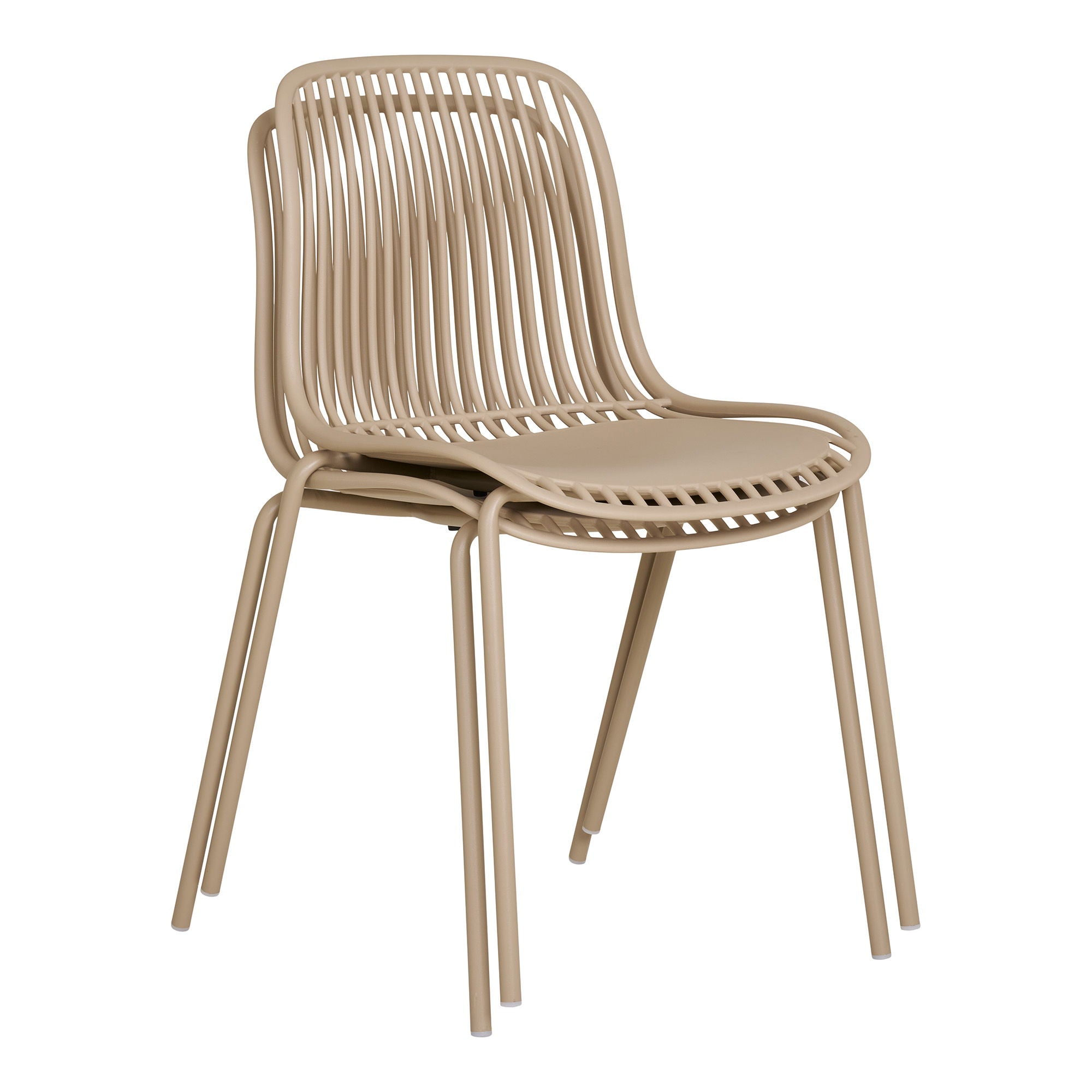 Branson Esszimmerstuhl – stapelbar, Beige, PP & Stahl, für drinnen & draußen