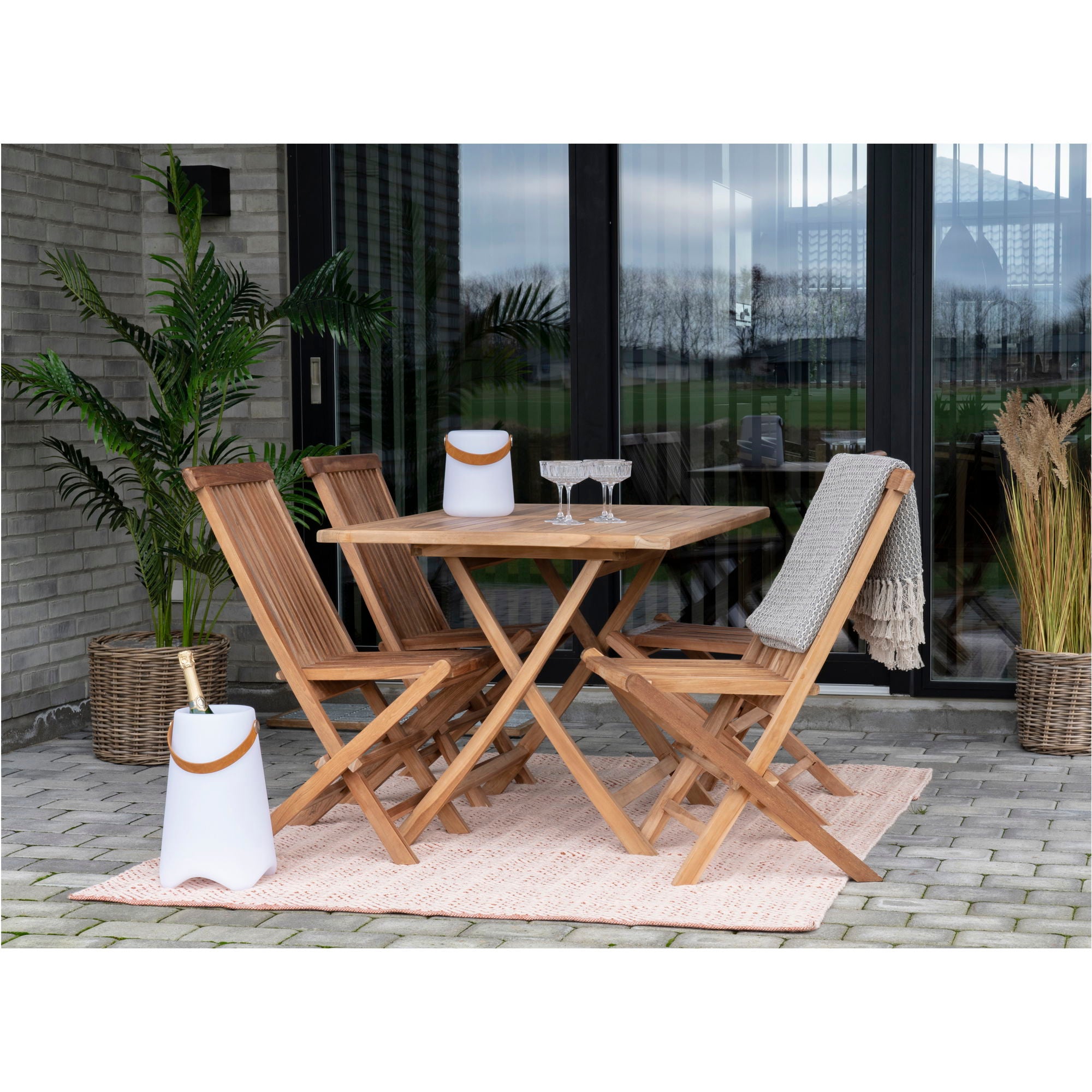 Toledo Gartenstuhl 2er Set – Teak, natur, klappbar