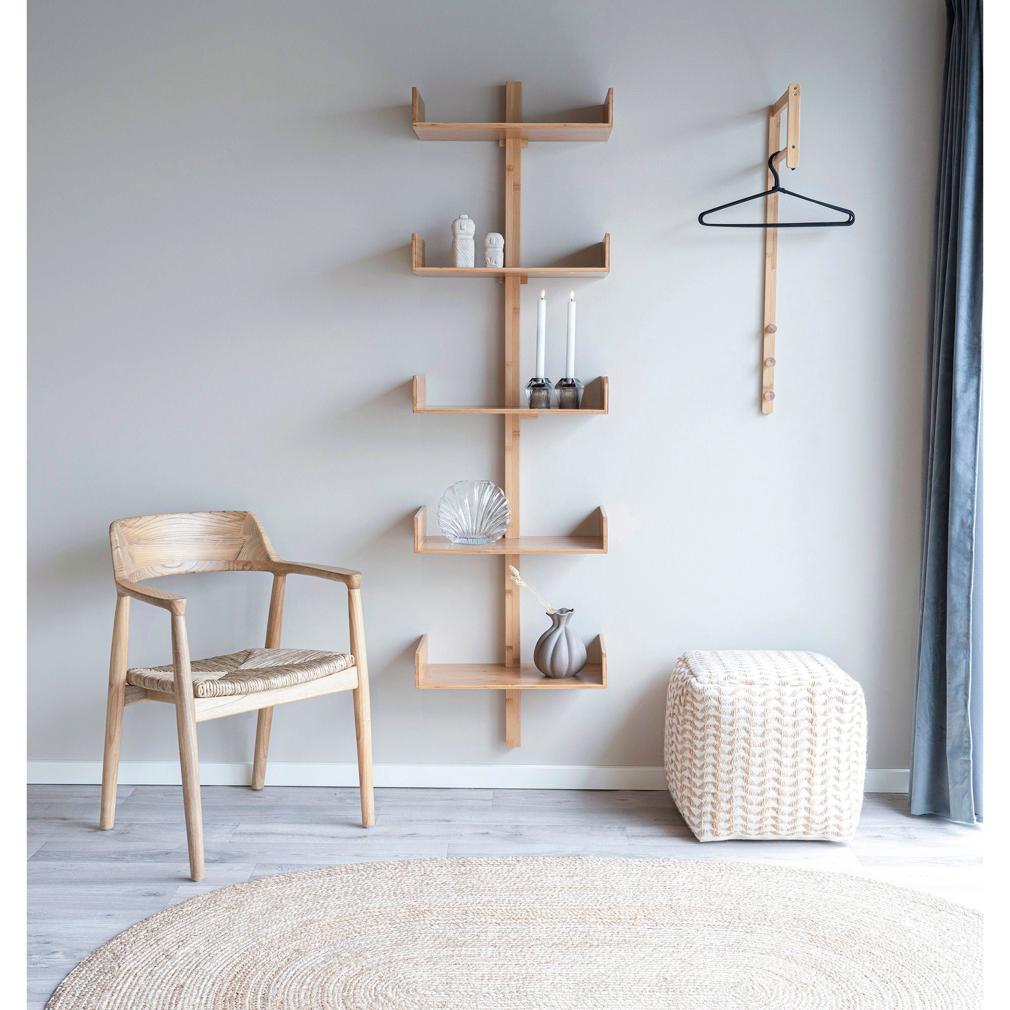 Getafe Stuhl 2er Set – Sungkai Holz & Bananenblatt, natur