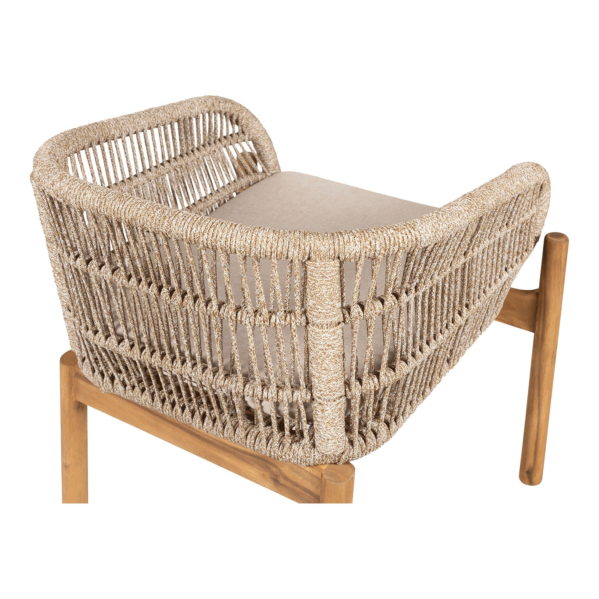 Terracina Gartenstuhl – Akazie, Seil & Stahl, inkl. Kissen, Beige