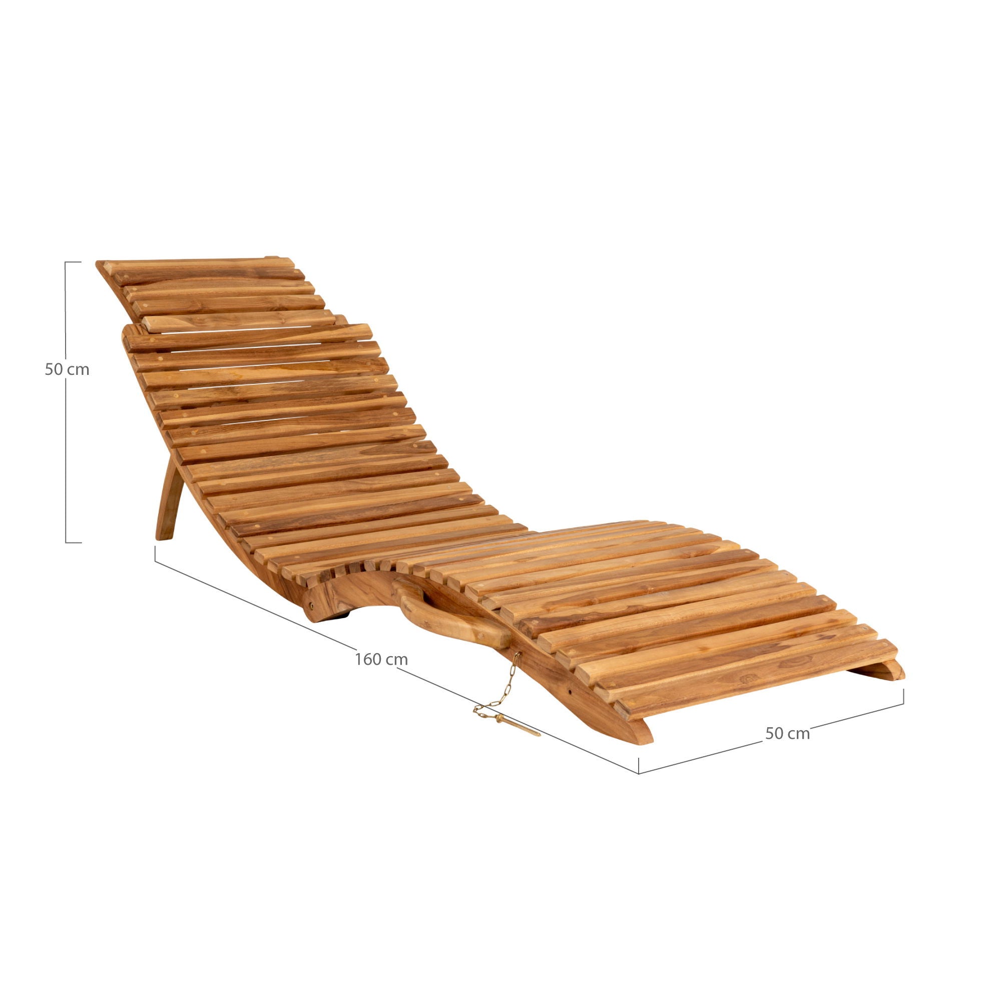 Arrieta Sonnenliege – Teakholz, natur, 160×50×25 cm