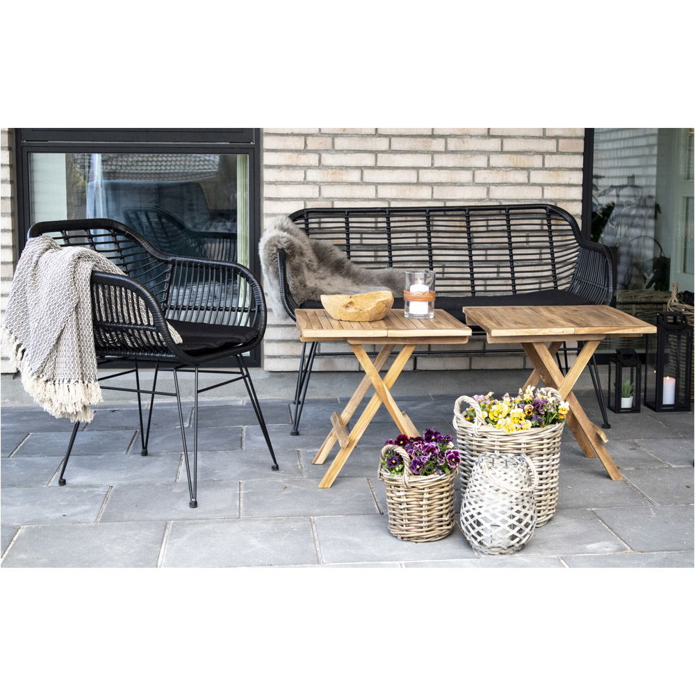Bilbao Beistelltisch – 50×50 cm, Teakholz, natur