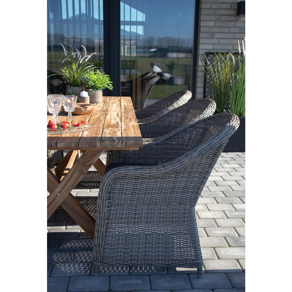 Murcia Esstisch – 200×90 cm, Teakholz, natur