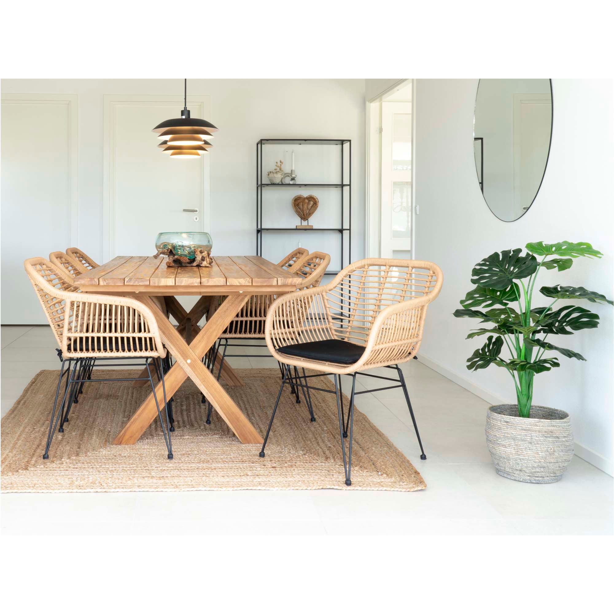 Murcia Esstisch – 200×90 cm, Teakholz, natur