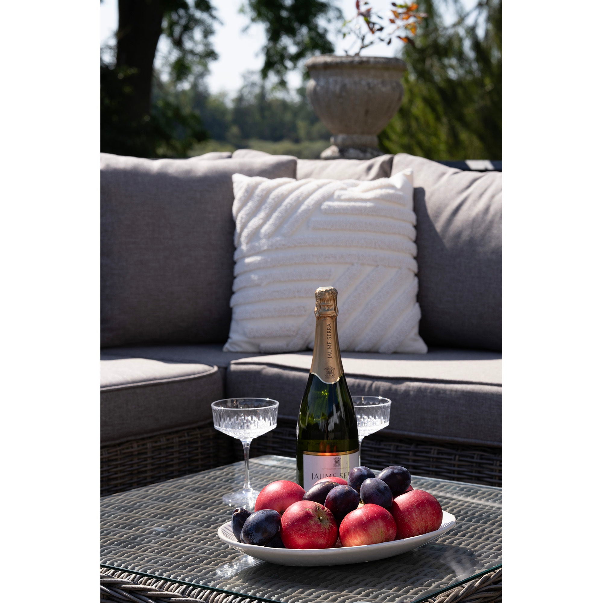 Calvi – Lounge Set, Polyrattan, kubu-grau, inkl. Kissen