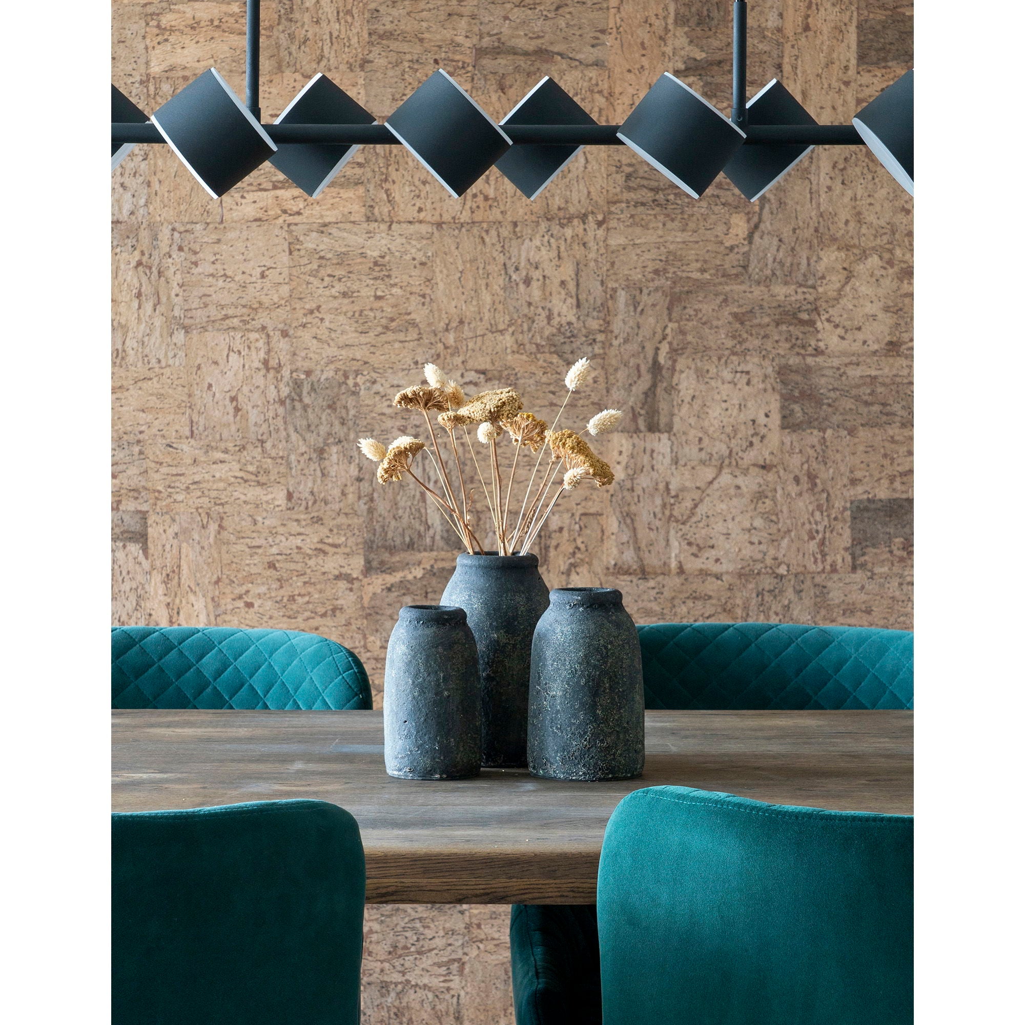 Velas – Deko-Vasen-Set, Terrakotta, antik dunkelgrau, 3-teilig, H17/20/22 cm